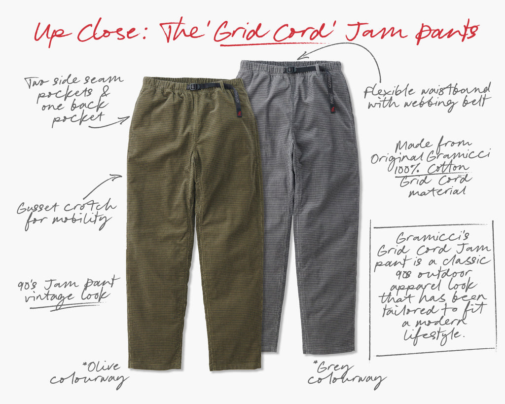 Up Close: the Grid Cord Jam Pants