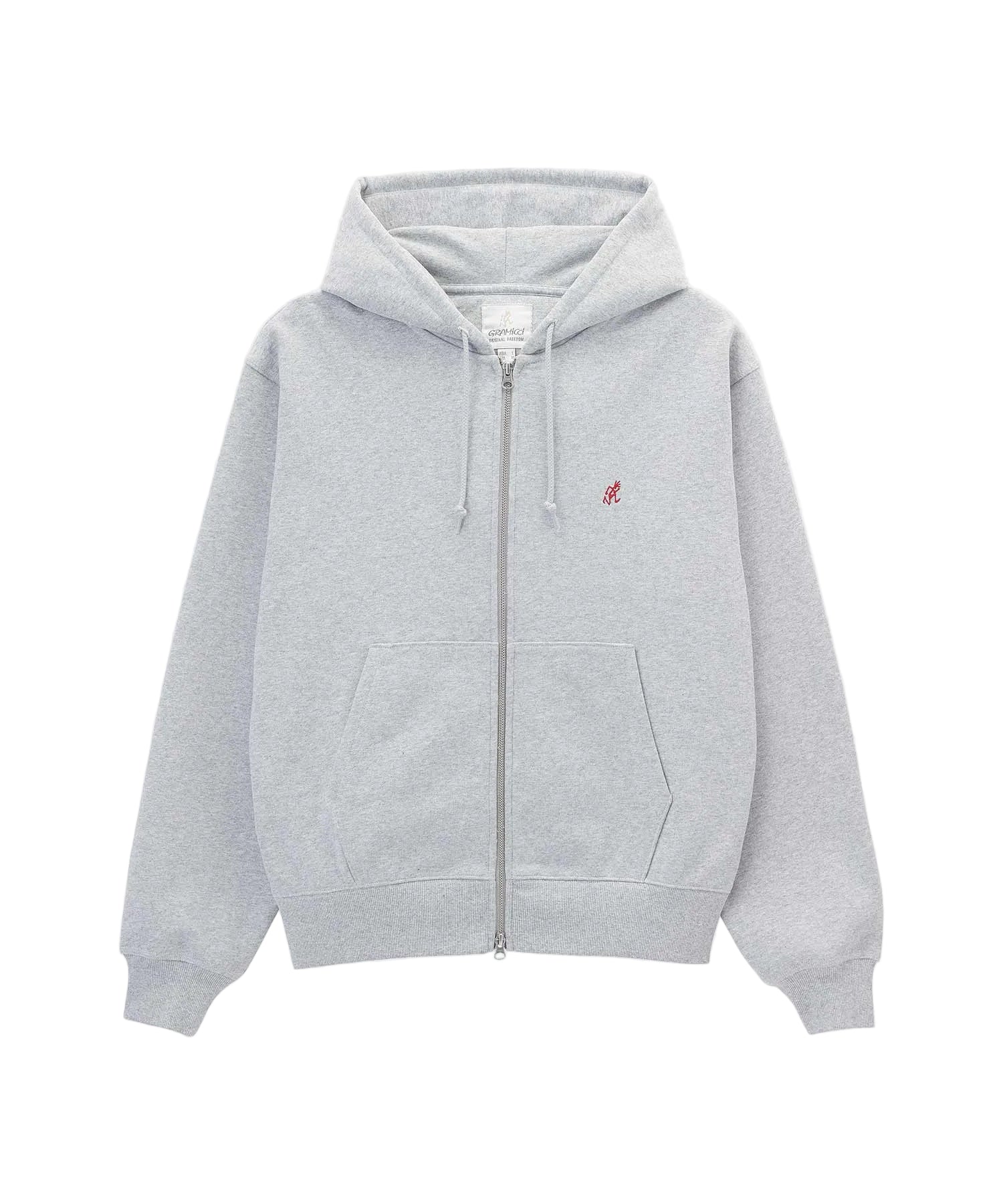 Gramicci One Point Zip Hooded Sweatshirt (Heather Grey)