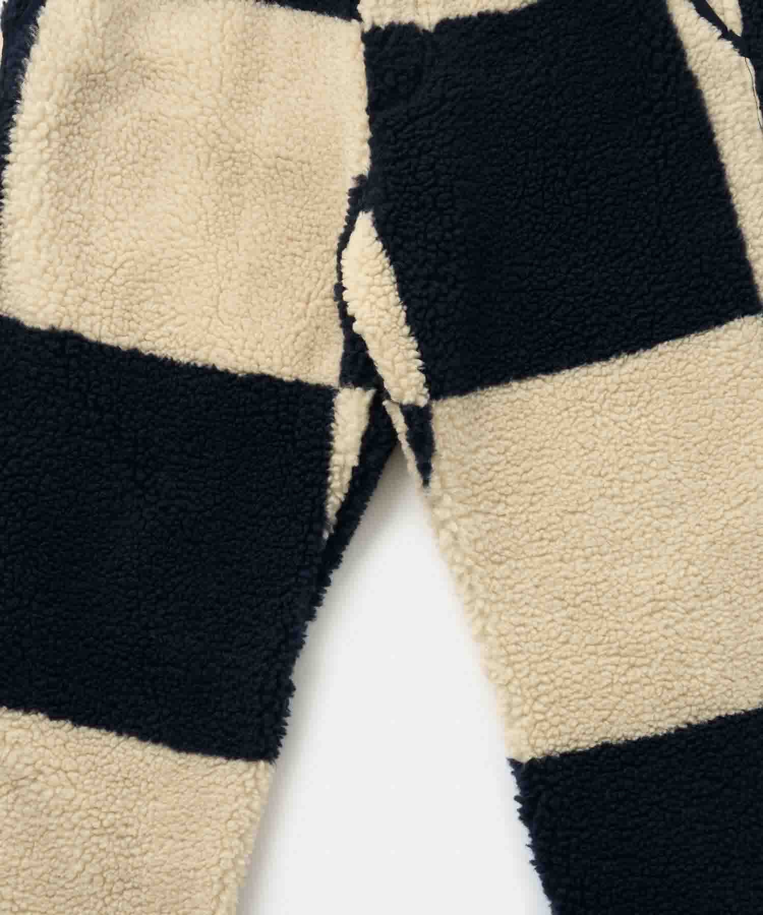 Gramicci Checkered Sherpa Pants (Natural / Navy Check)