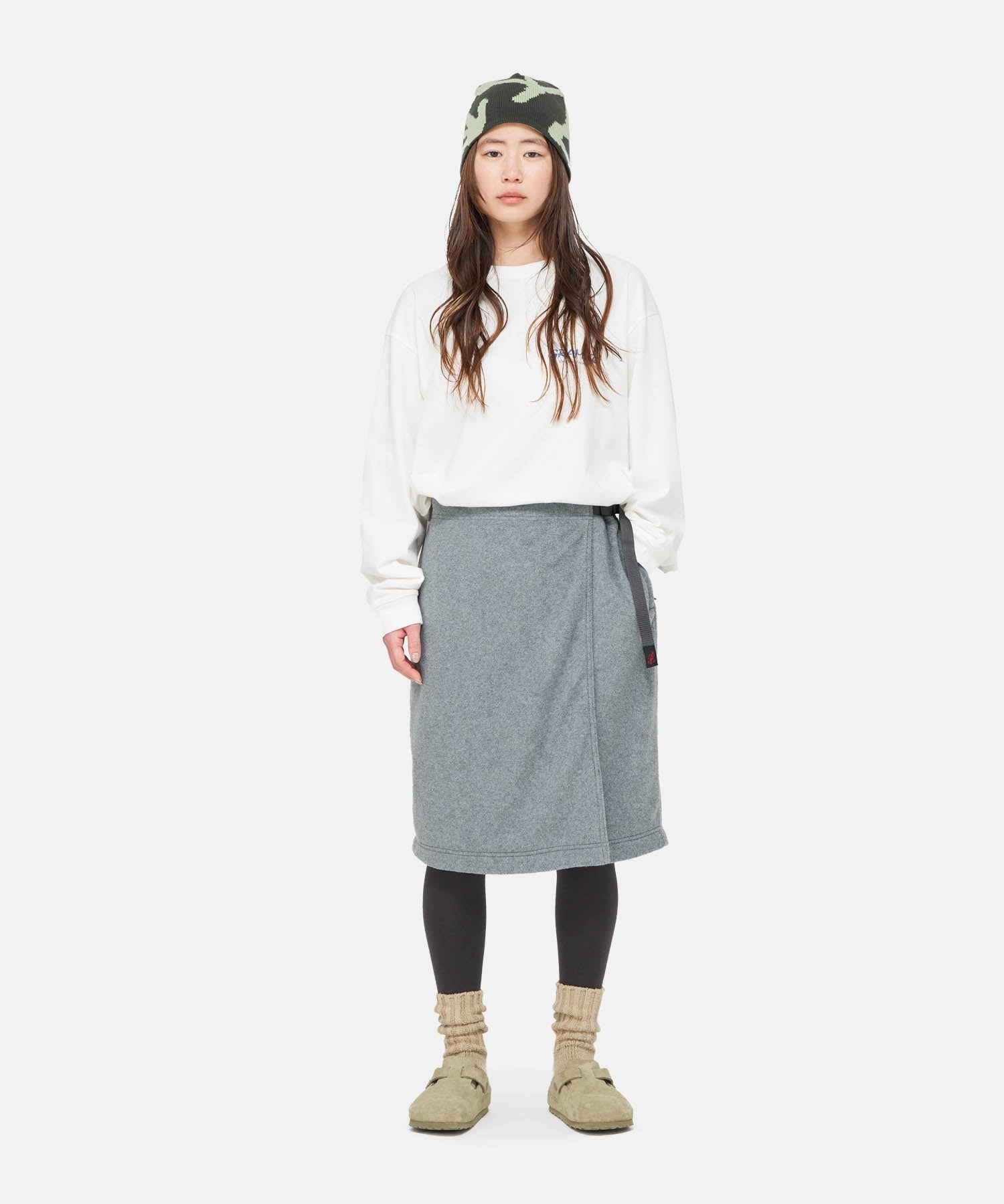 Gramicci Fleece Wrap Skirt (Heather Charcoal)