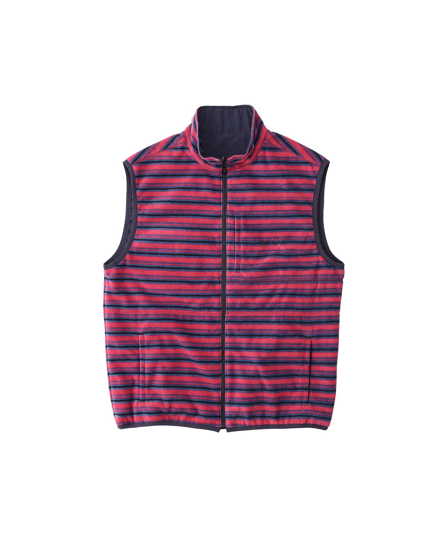 トップス GRAMICCI THERMAL FLEECE REVERSIBLE VEST Gramicci Thermal Fleece Reversible Vest (Berry Stripe)