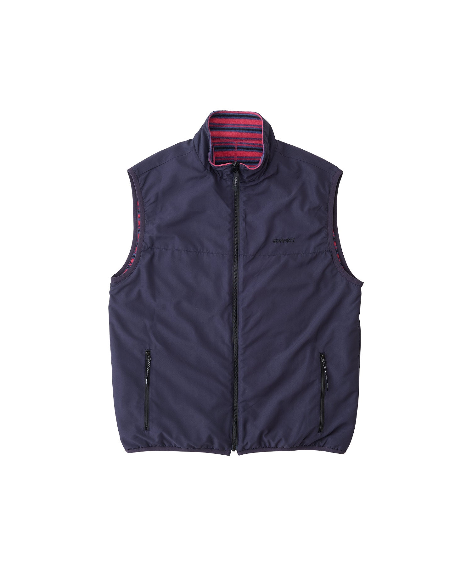 Gramicci Thermal Fleece Reversible Vest (Berry Stripe)