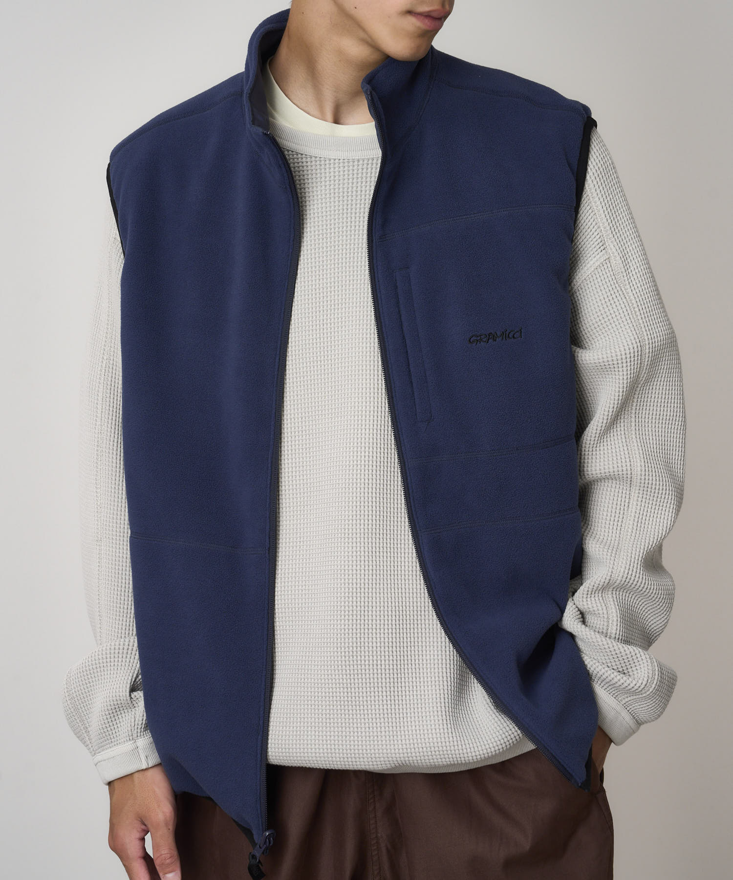 Gramicci Thermal Fleece Reversible Vest (Navy)