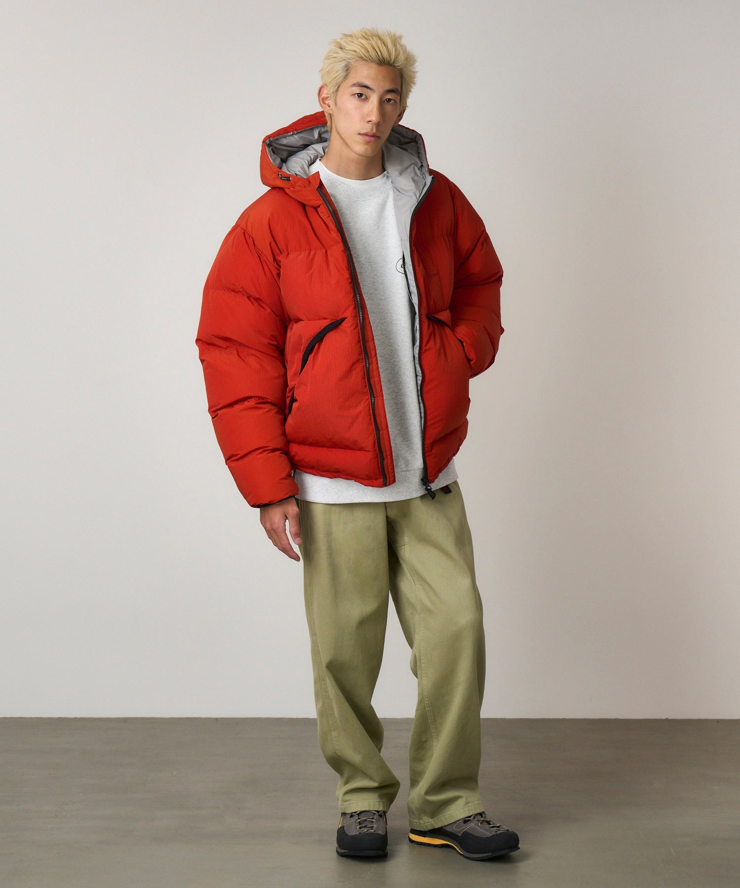 Gramicci Hooded Down Puffer Jacket (Burnt Red)