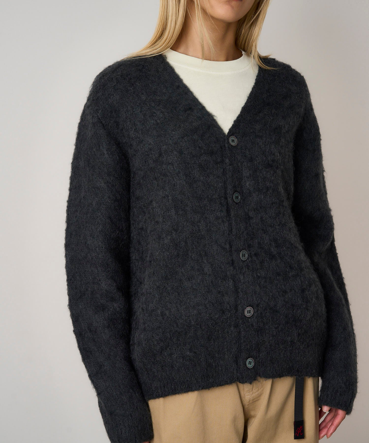 OG LABEL MOHAIR CARDIGAN BLACK Lサイズ Mohair Cardigan - Black – SCRT