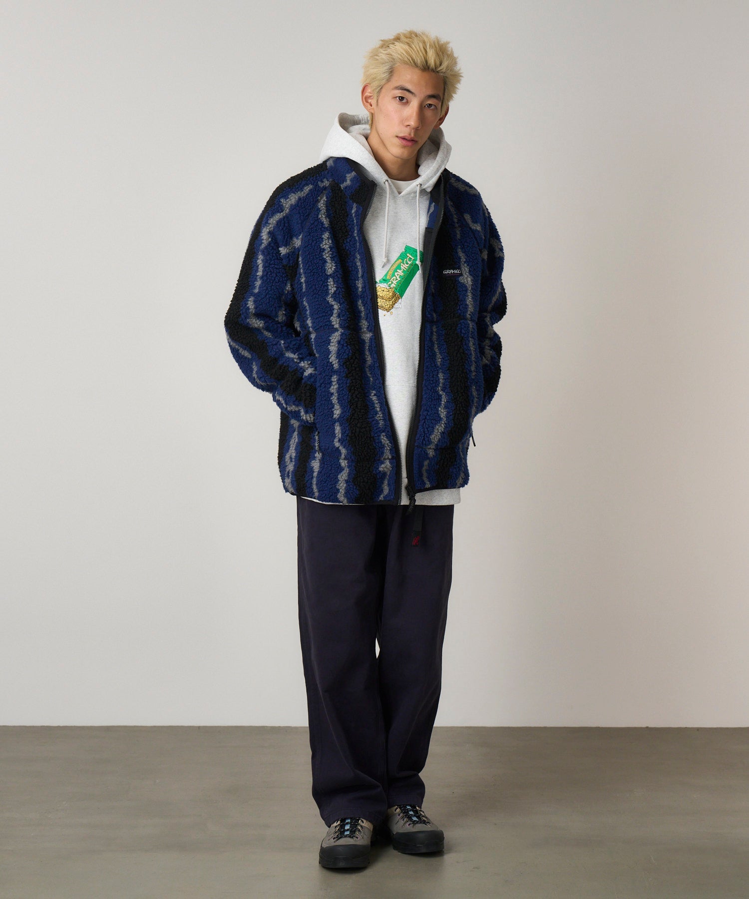 Gramicci Ripple Sherpa Jacket (Navy Ripple)