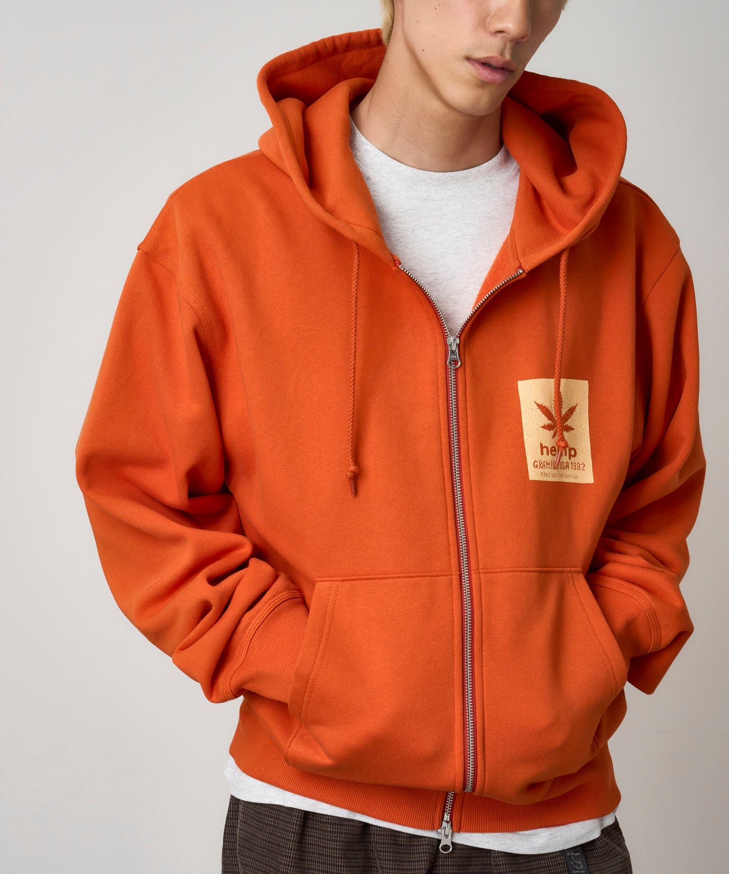 Gramicci Hemp Zip Hooded Sweatshirt (Burnt Orange)