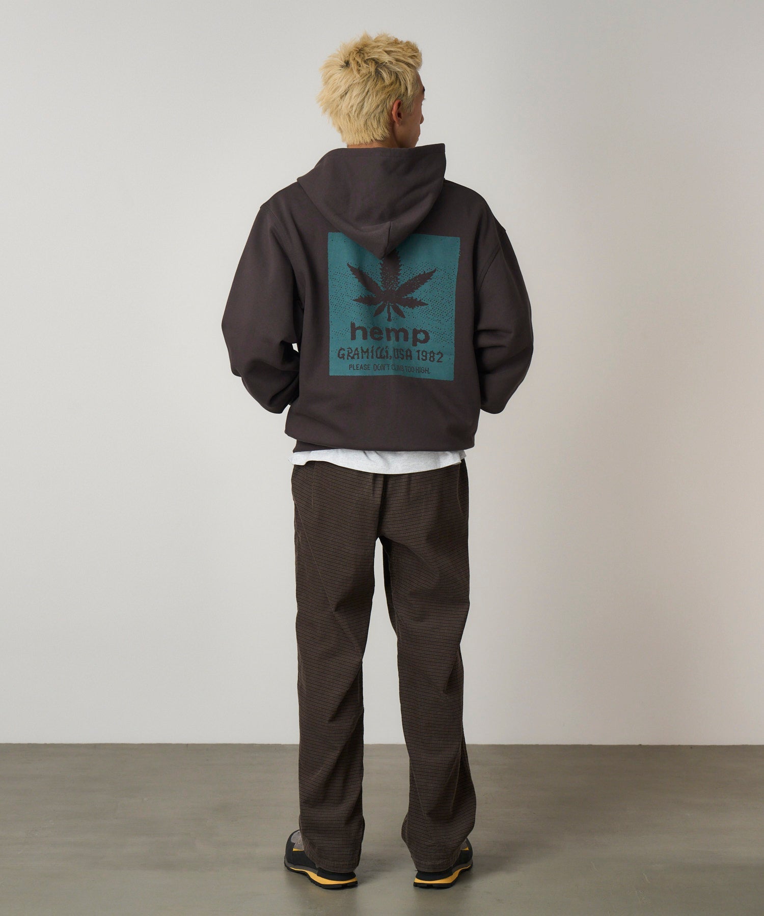 Gramicci Hemp Zip Hooded Sweatshirt (Deep Brown)