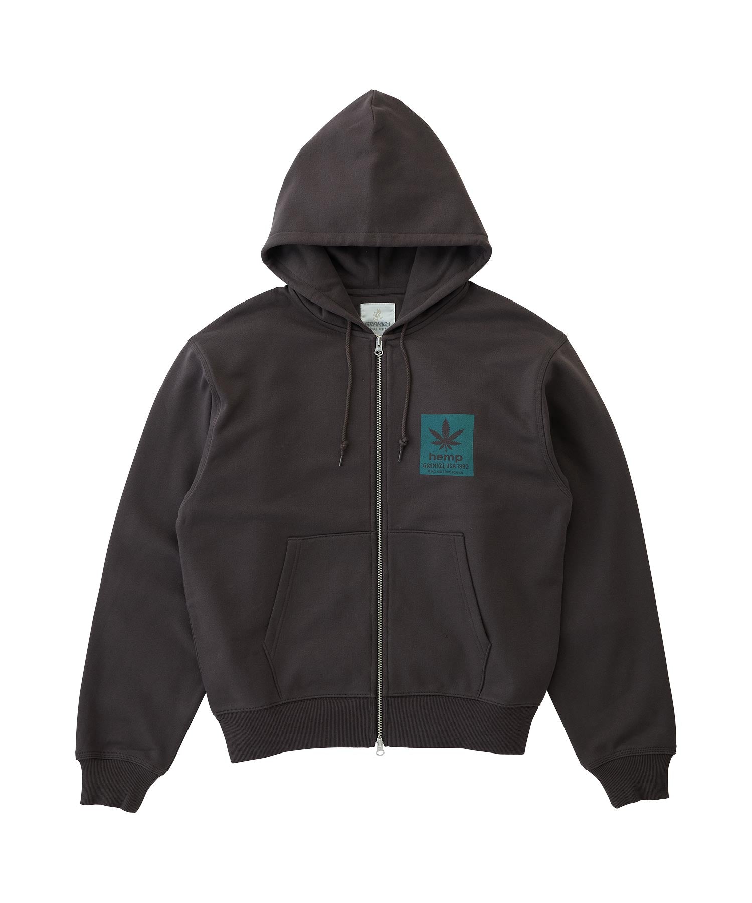 Gramicci Hemp Zip Hooded Sweatshirt (Deep Brown)