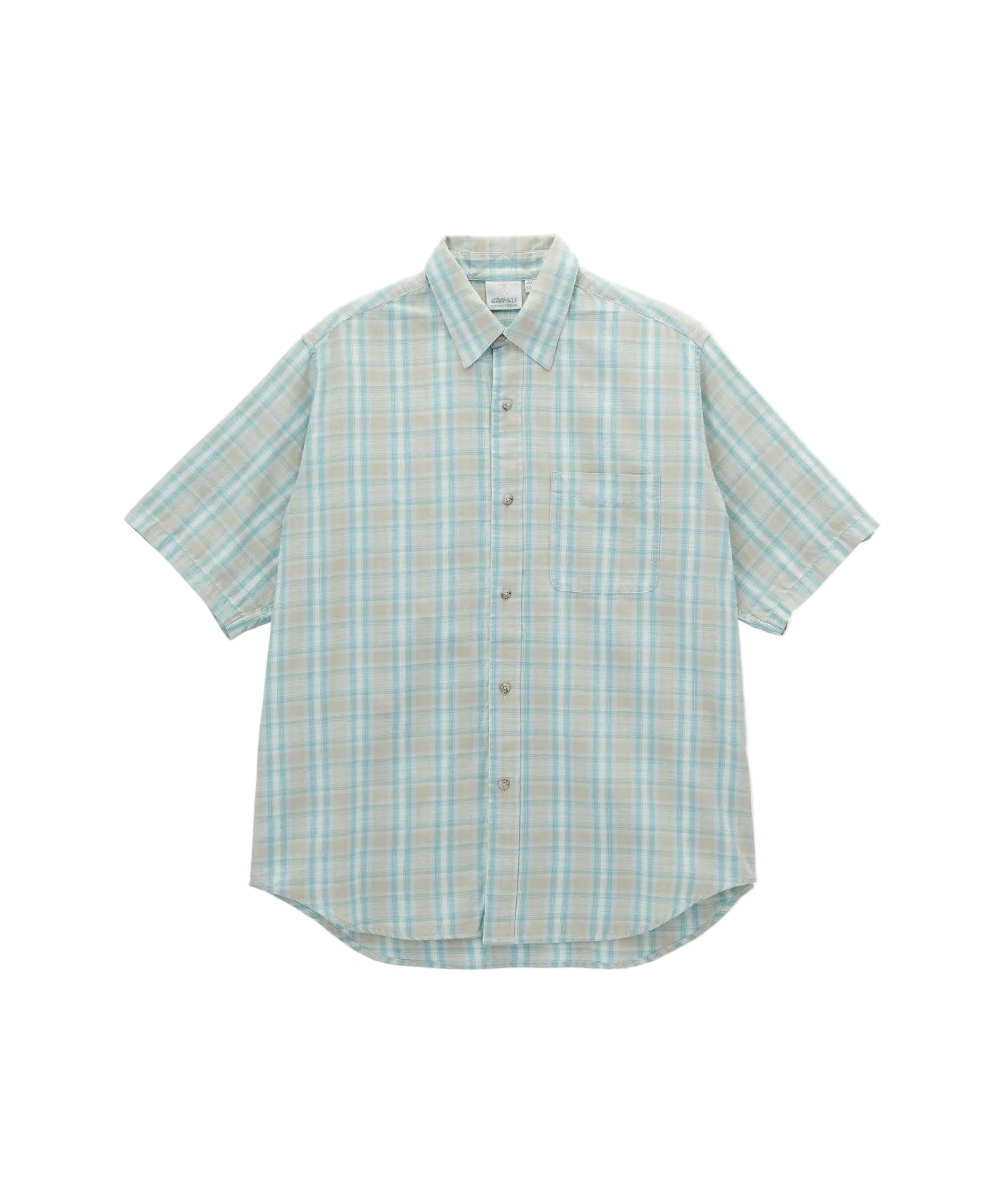 Gramicci Checkered Ombre Short Sleeve Shirt (Blue)