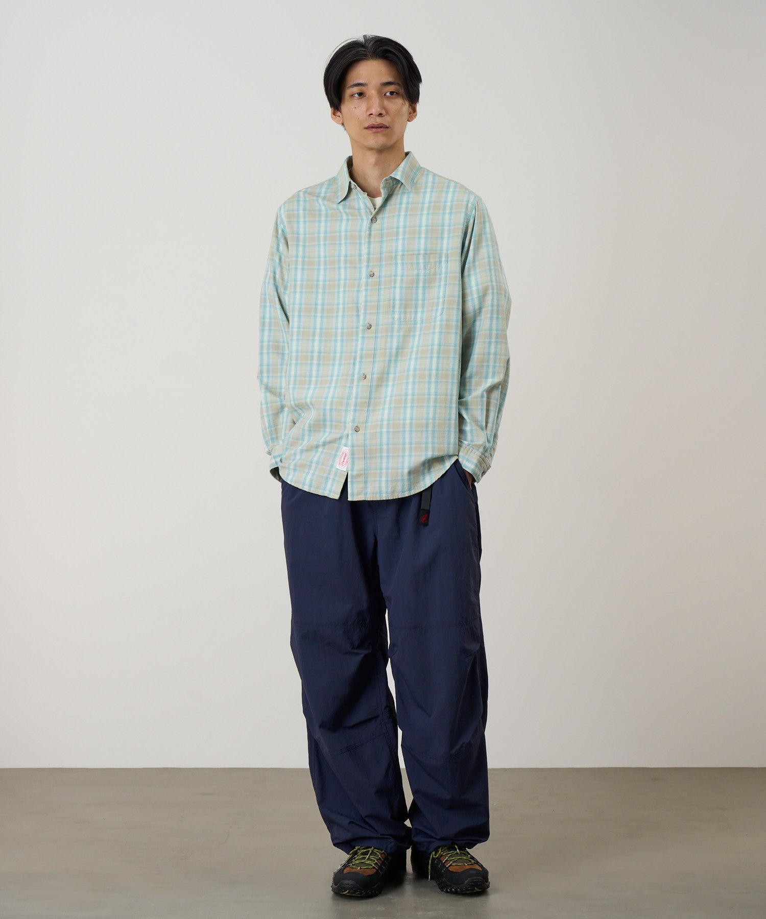 Gramicci Checkered Ombre Shirt (Blue)