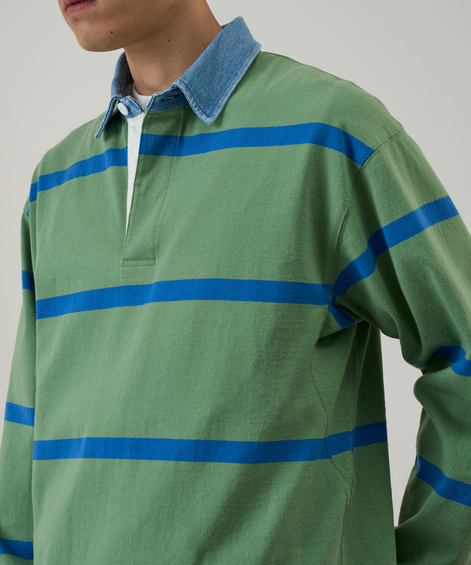 Gramicci Langdon Rugby Shirt (Olive / Blue)
