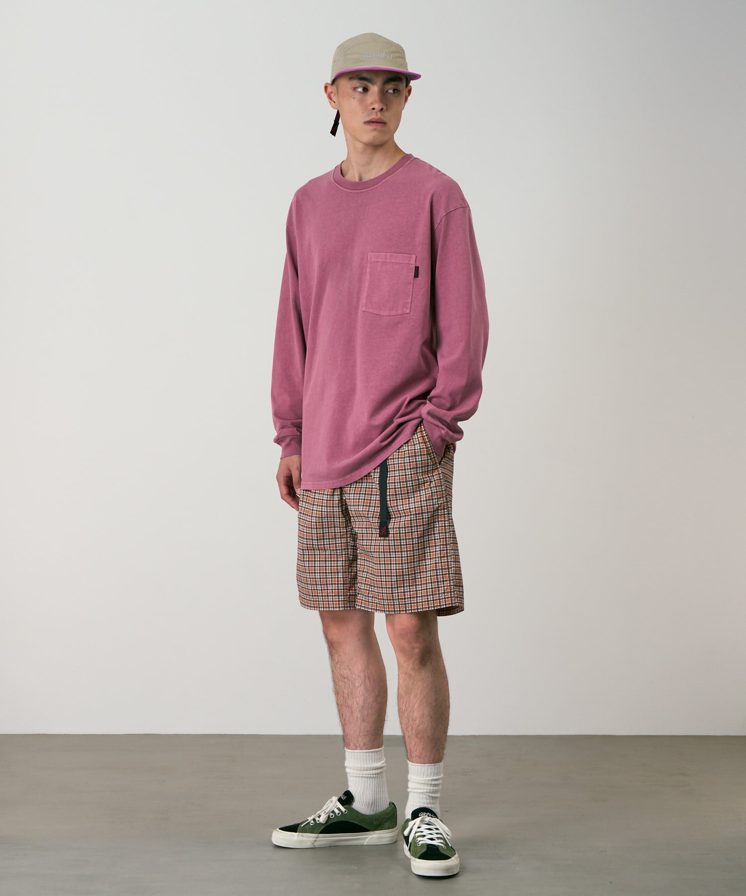 Gramicci Checkered Shell Shorts (Brick Check)