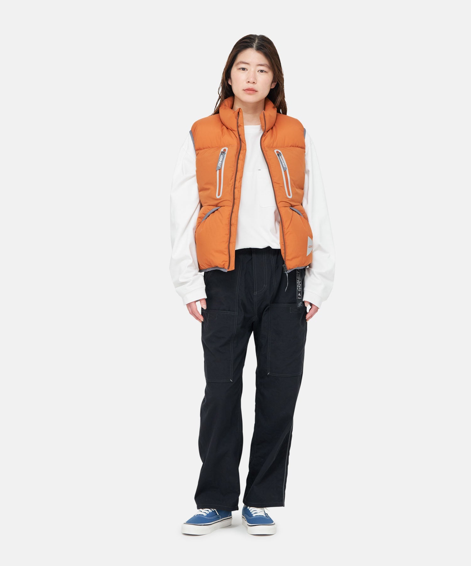 Gramicci x and wander Women's Down Vest (Orange)
