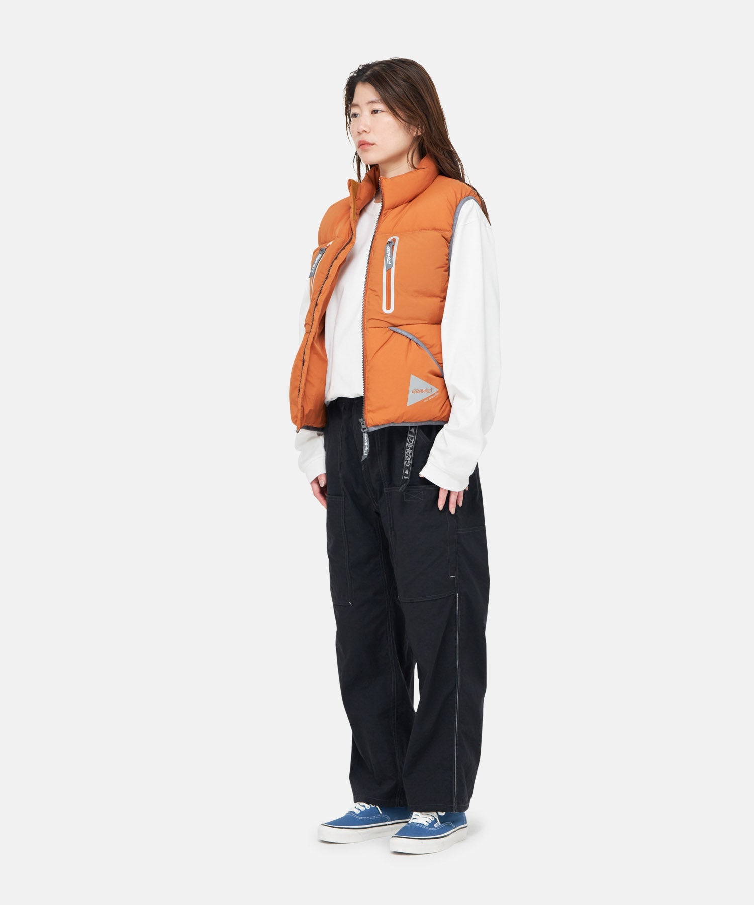 Gramicci x and wander Women's Down Vest (Orange)