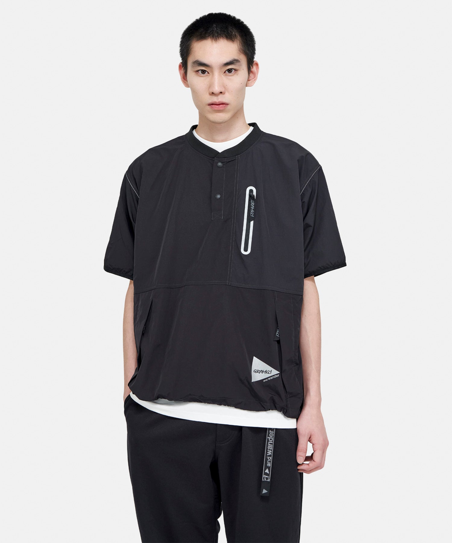 トップス GRAMICCI X and wander PATCHWORK WIND TEE Gramicci x and wander Patchwork Wind Tee (Black)