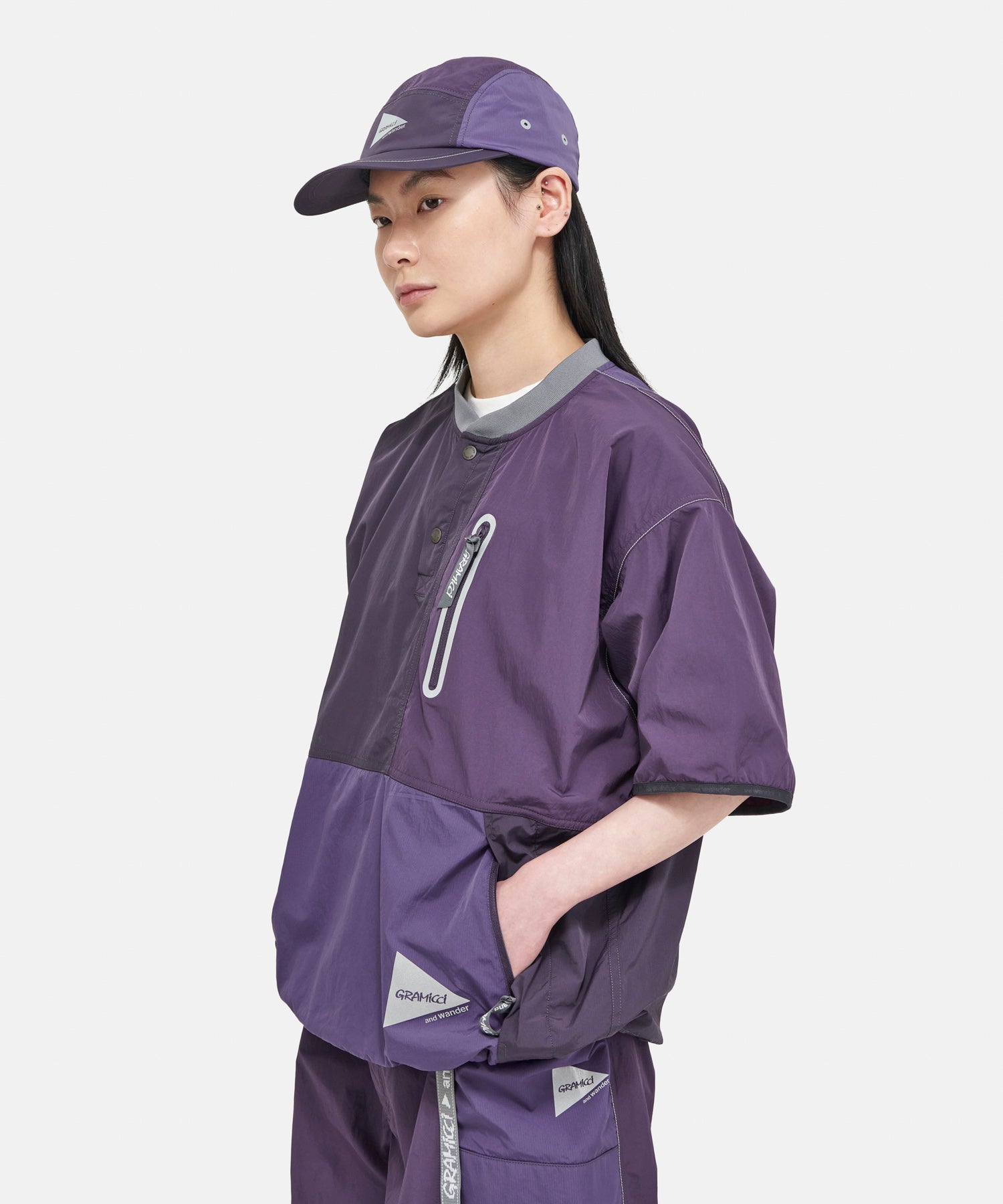 Gramicci x and wander Women's Patchwork Wind Tee Gramicci x and wander Women's Patchwork Wind Tee