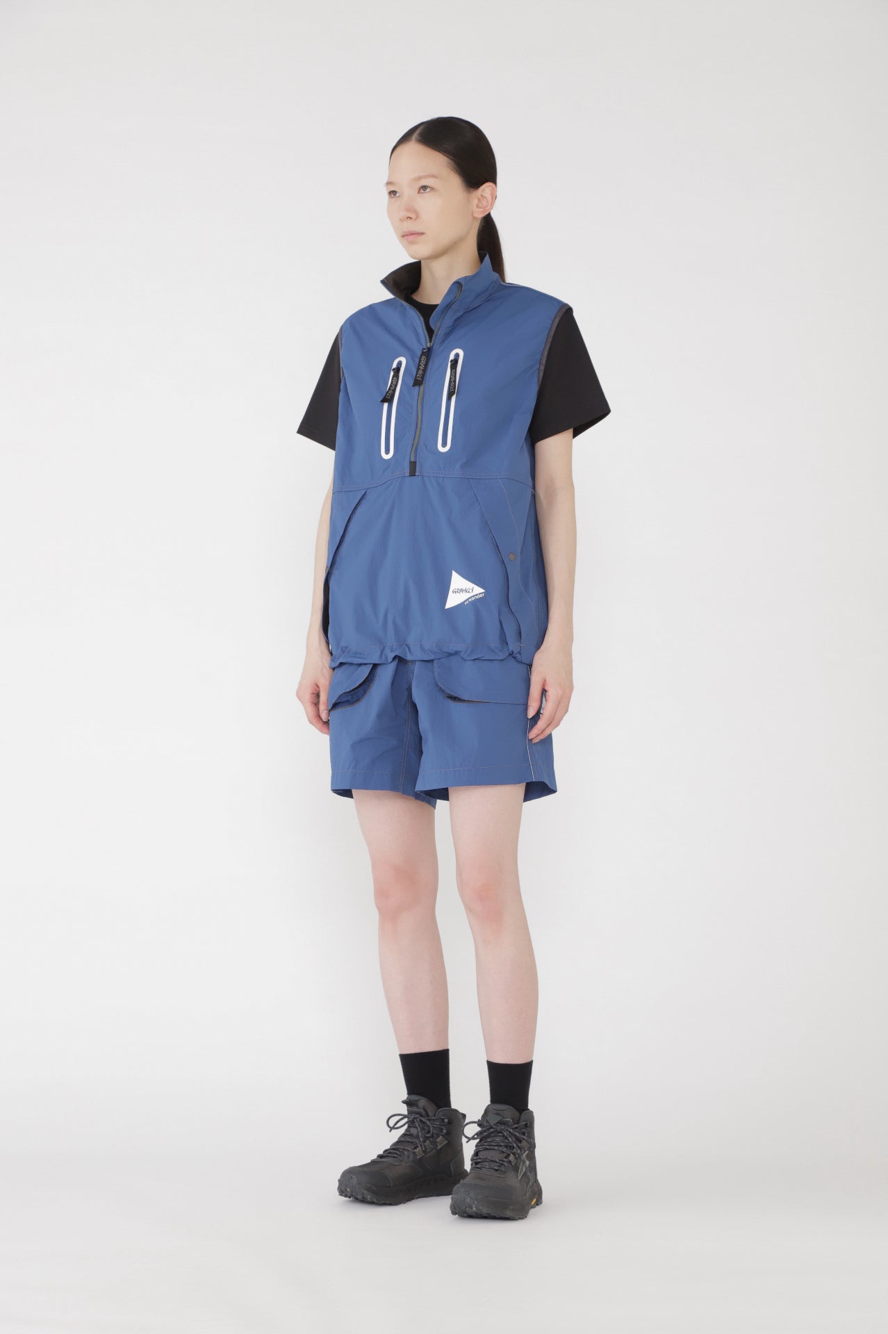 Gramicci x and wander Brushed Nylon Vest (Blue)