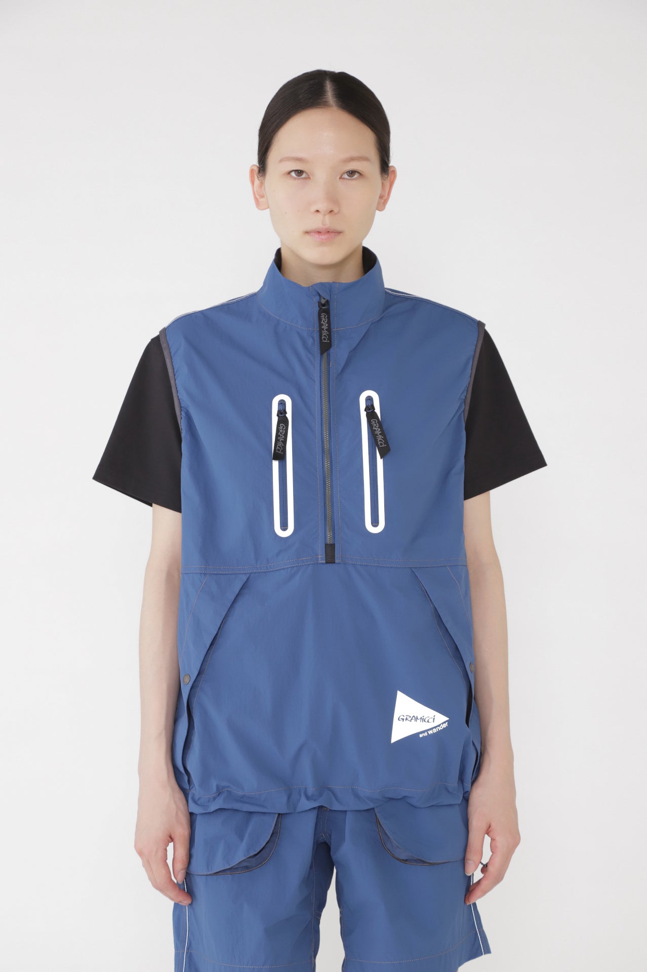 Gramicci x and wander Brushed Nylon Vest (Blue)