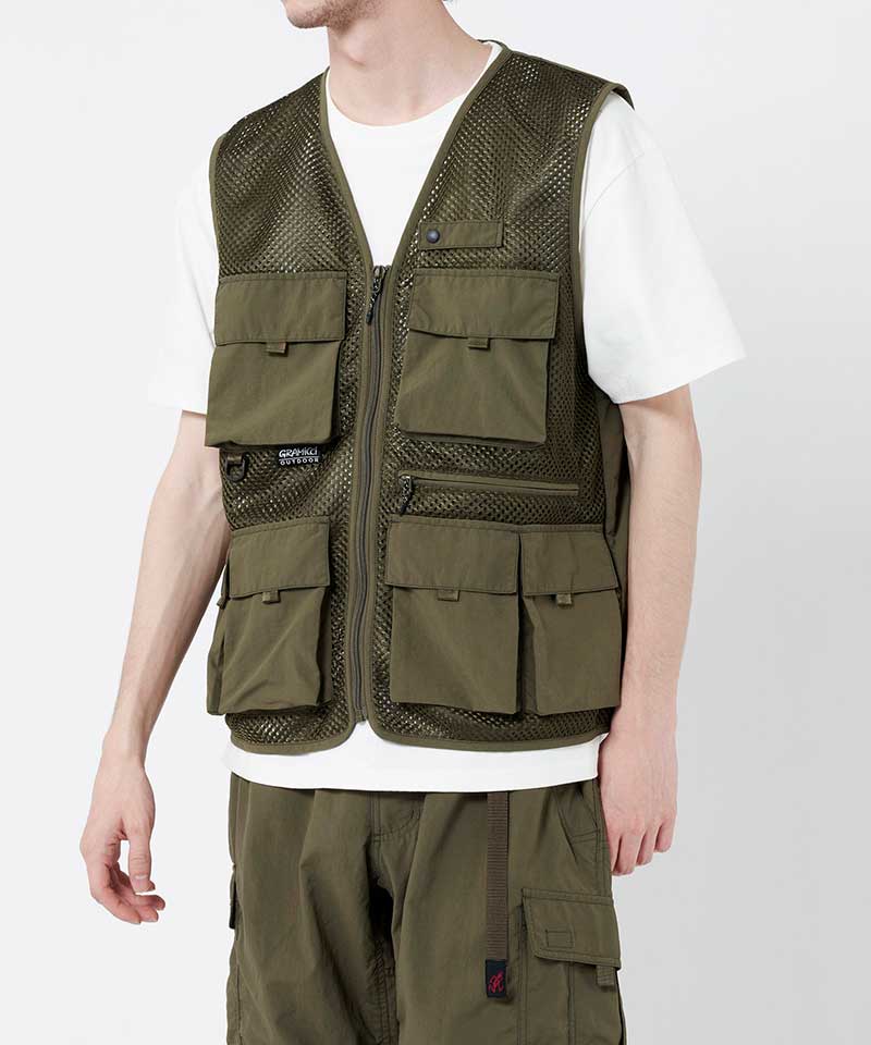 Gramicci Men's Army Green Gone Fishing Vest Small